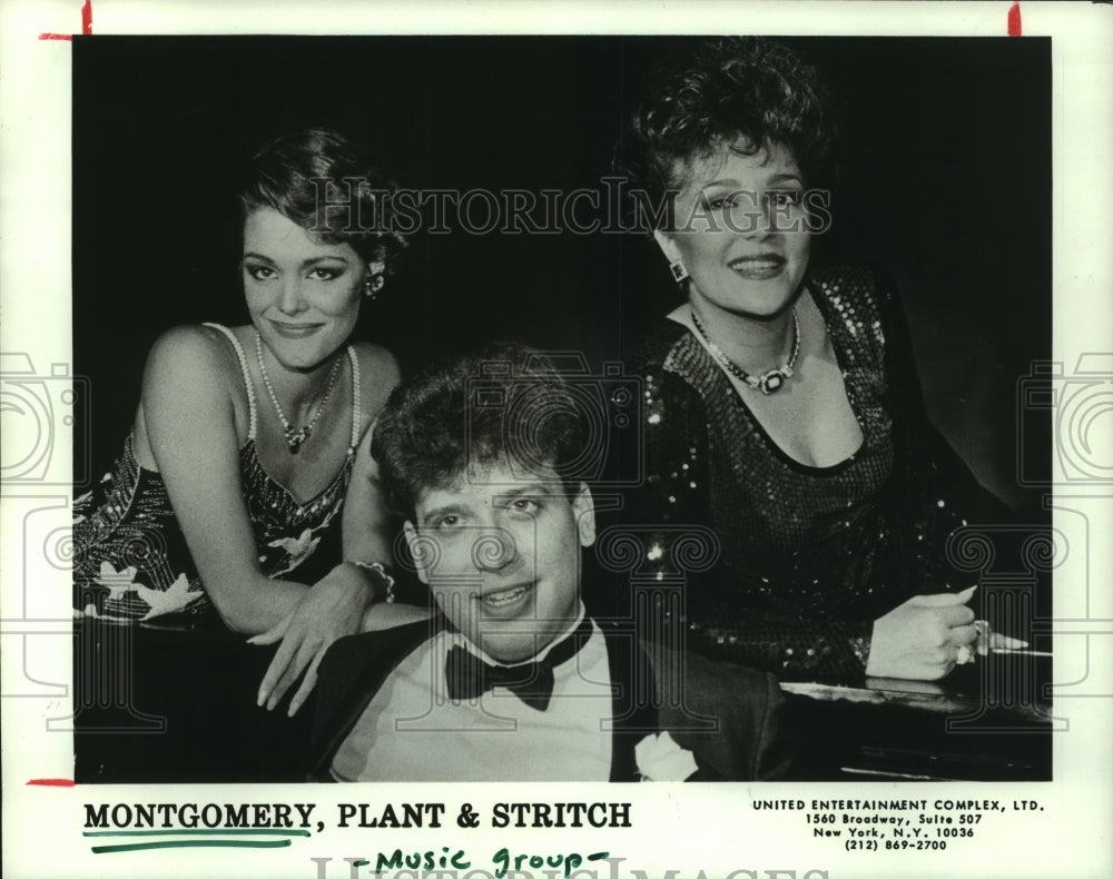 1986 Press Photo Music group Montgomery, Plant & Stritch. - hcp06678- Historic Images