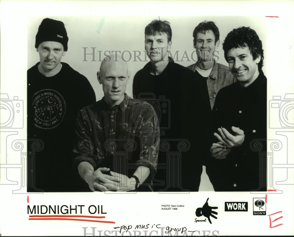 1996 Press Photo Musical group Midnight Oil - hcp06710- Historic Images