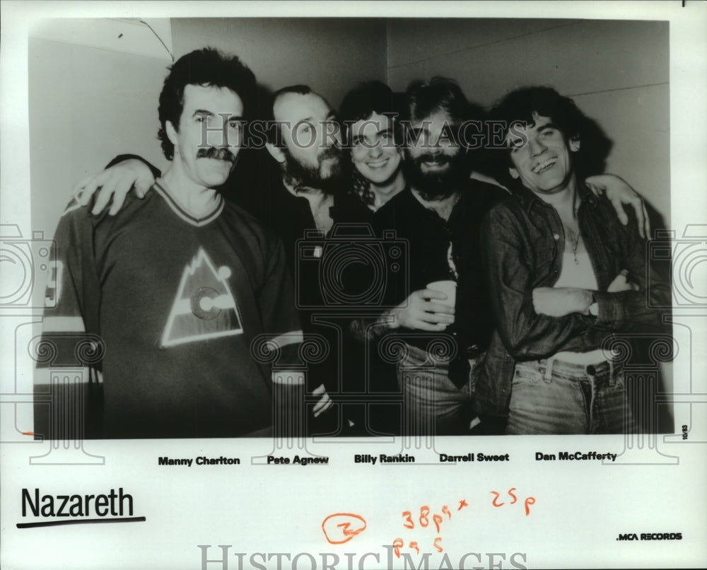 1983 Press Photo Members of the pop music group Nazareth - hcp06747- Historic Images