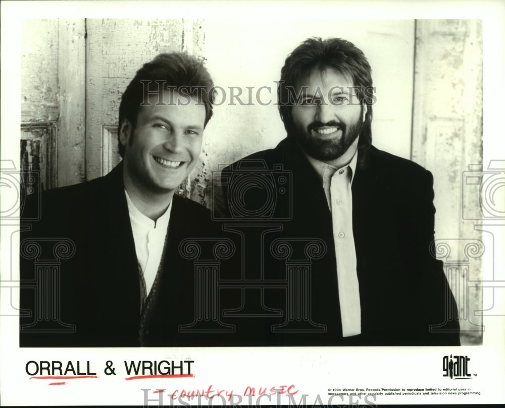 1994 Press Photo Members of the country music group Orrall &amp; Wright - hcp06813- Historic Images