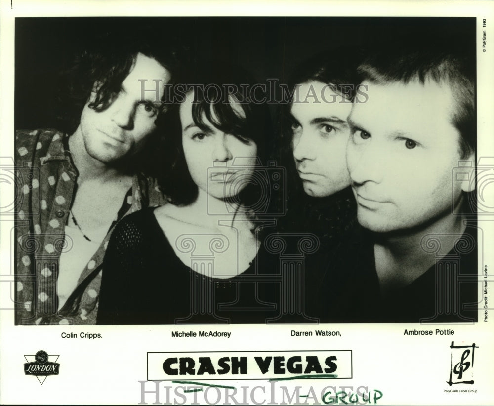 1993 Press Photo &quot;Crash Vegas&quot; Music Group - hcp06859- Historic Images