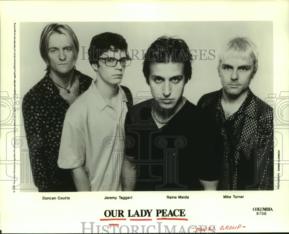 1997 Press Photo Music Group &quot;Our Lady Peace&quot; - hcp06903- Historic Images