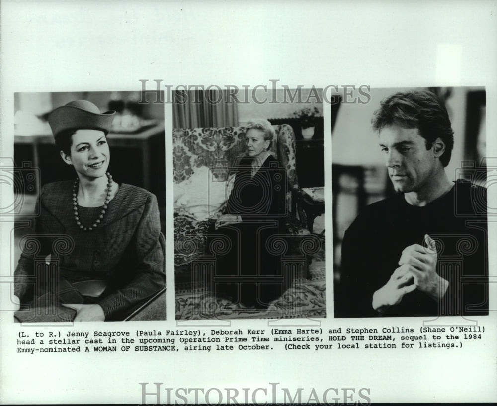 1986 Press Photo Scenes from "Hold the Dream" Miniseries Starring Jenny Seagrove- Historic Images