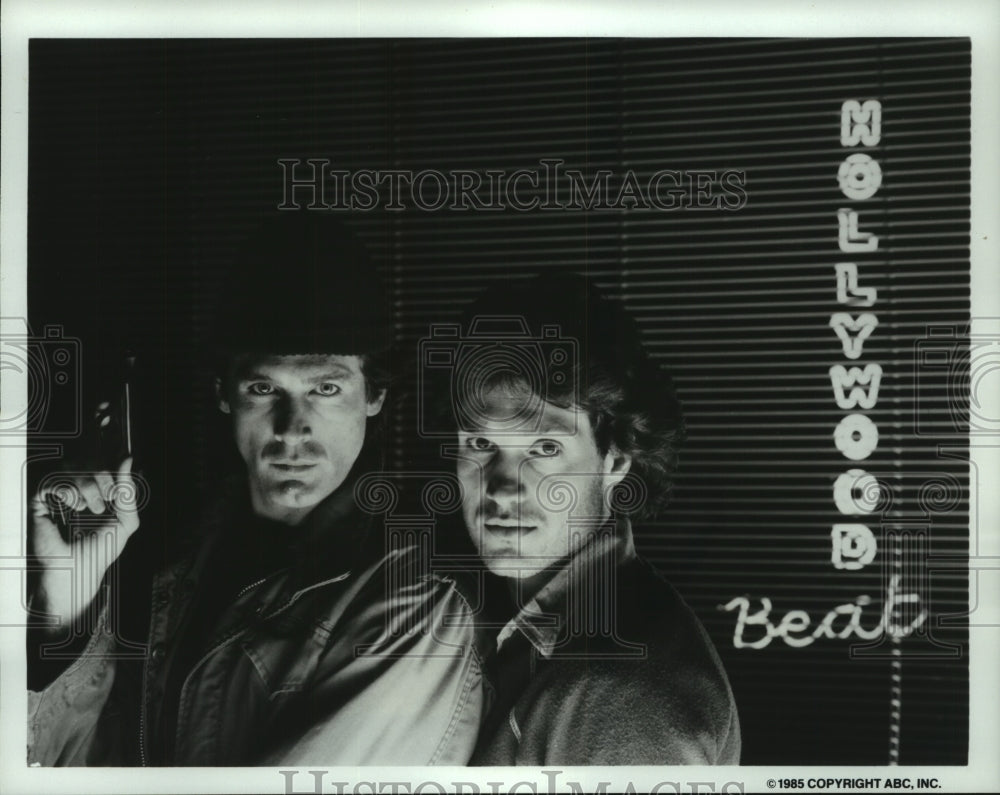 1985 Press Photo Jack Scalia &amp; Jay Acovone star in &quot;Hollywood Beat&quot;. - hcp06980- Historic Images