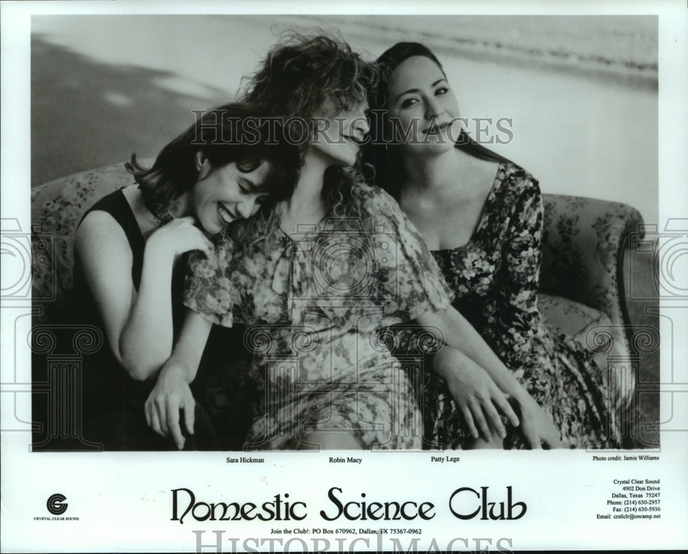 1996 Press Photo Domestic Science Club: Sara Hickman, Robin Macy, Patty Lege- Historic Images