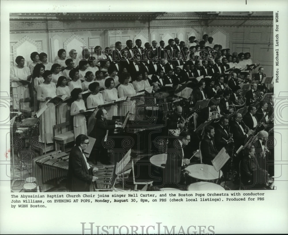 1982 Press Photo Abyssinian Baptist Church Choir, Nell Carter, the Boston Pops- Historic Images