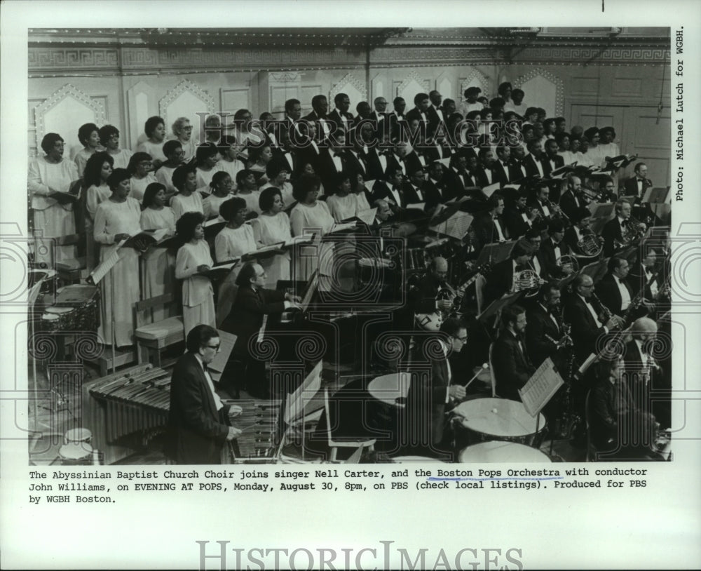 1982 Press Photo &quot;Evening at Pops&quot; with Abyssinian Baptist Choir, Nell Carter- Historic Images