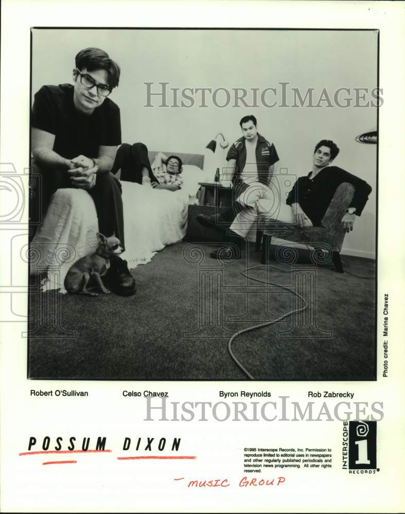 1995 Press Photo Members of the band Possum Dixon relaxing in bedroom- Historic Images