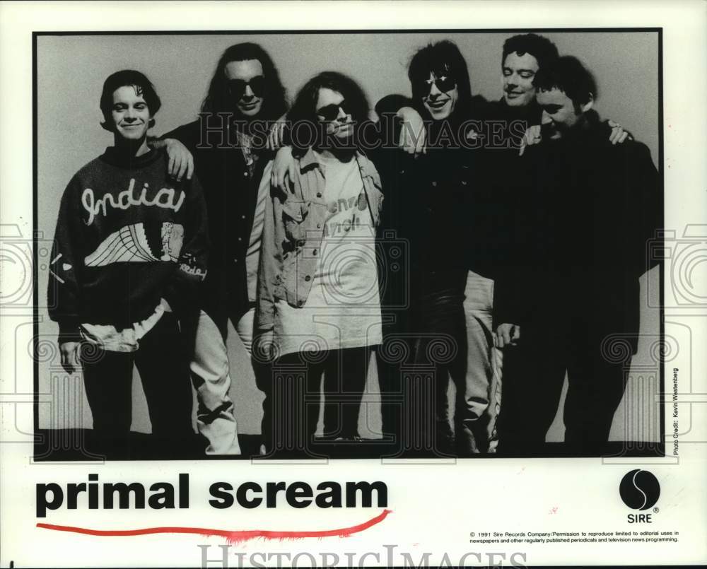 1991 Press Photo Music group Primal Scream. - hcp07391- Historic Images