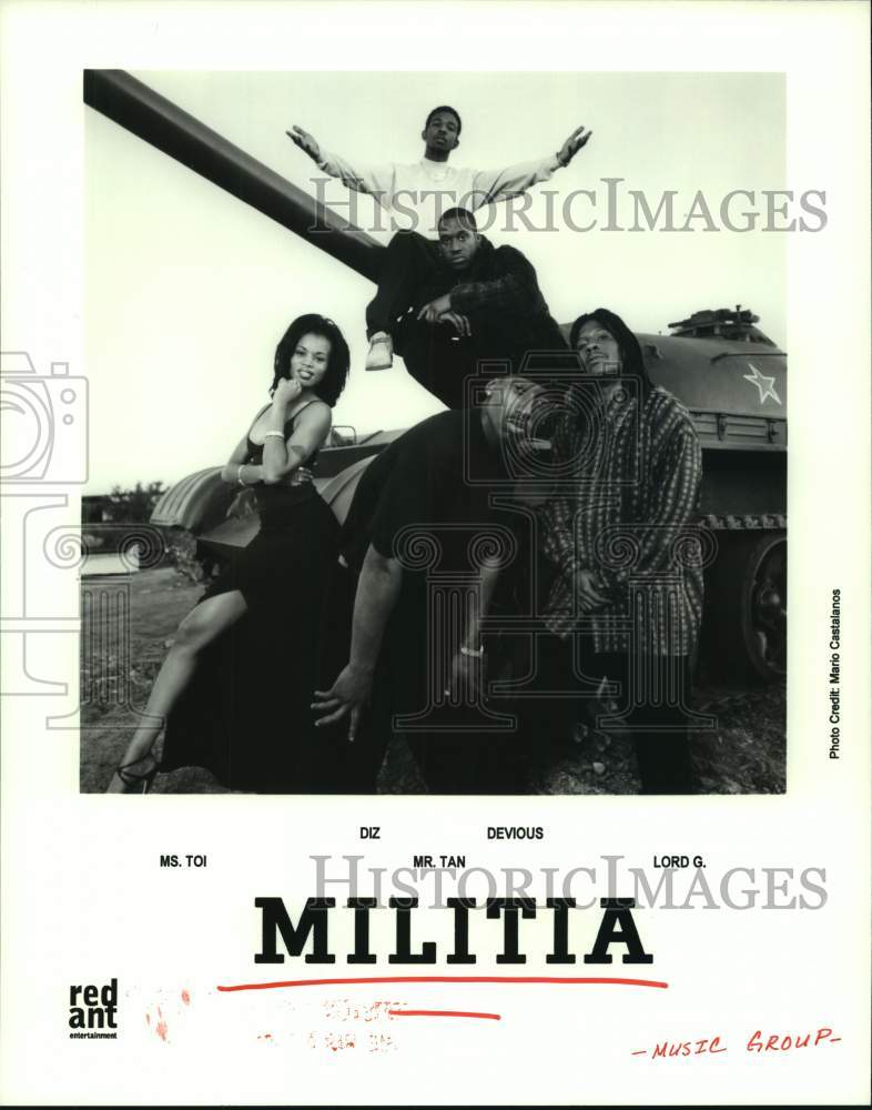 1998 Press Photo Militia band members: Ms. Toi, Diz, Mr. Tan, Devious, Lord G.- Historic Images