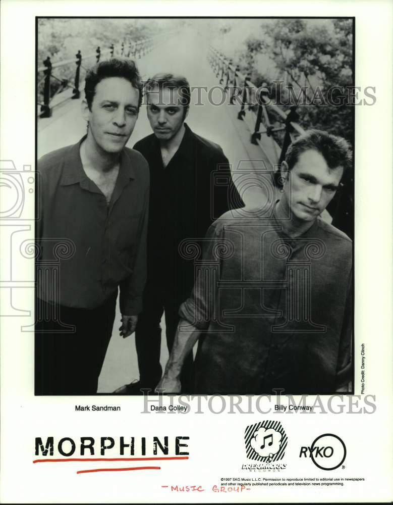 1997 Press Photo Musical group &quot;Morphine&quot; with Mark Sandman and Dana Colley- Historic Images