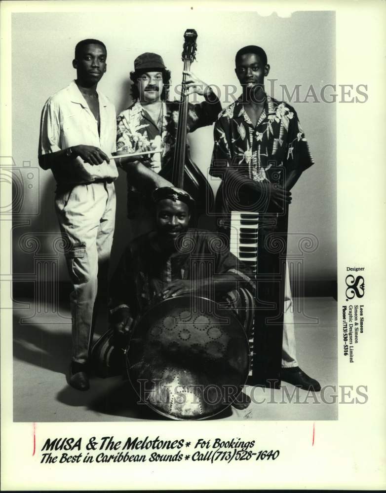 1989 Press Photo Band &quot;Musa &amp; The Melotones&quot; Best in Caribbean Sounds- Historic Images