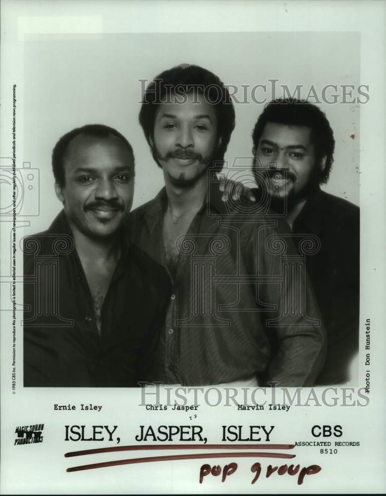 1985 Press Photo Pop Music Group &quot;Isley, Jasper, Isley&quot; - hcp07645- Historic Images