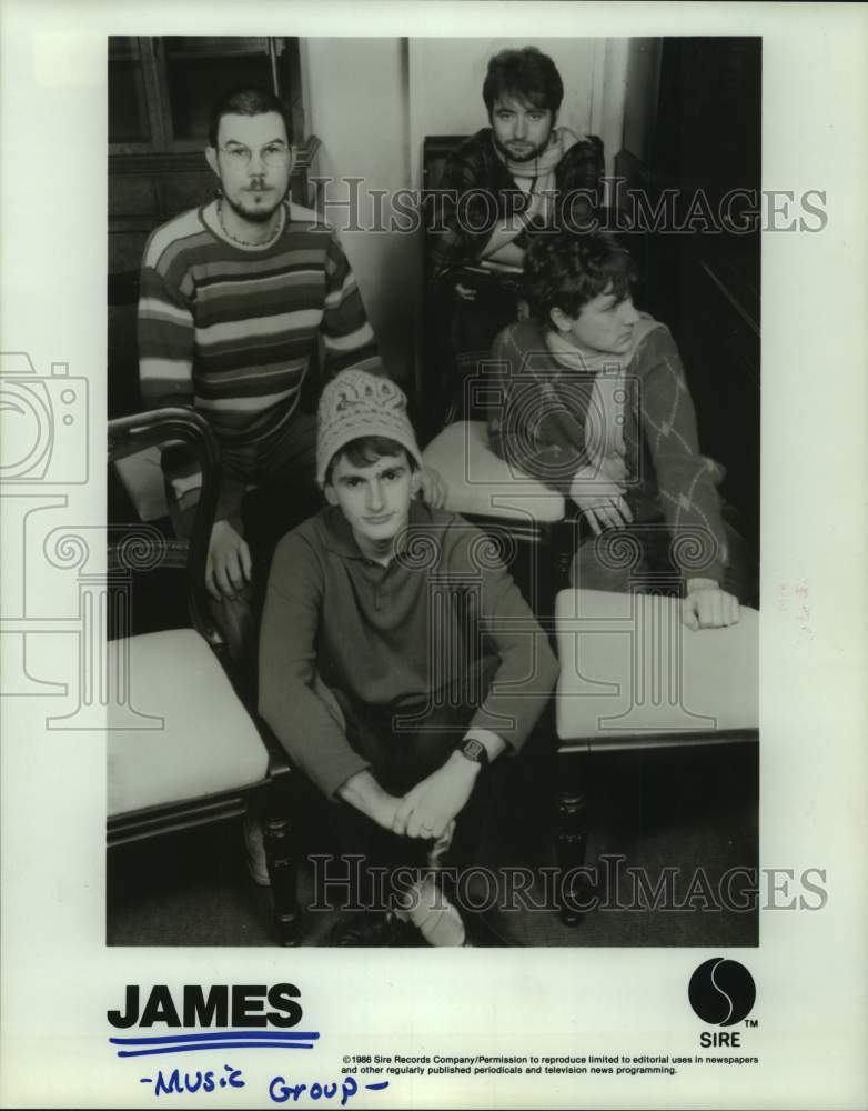 1986 Press Photo Music Group &quot;James&quot; - hcp07665- Historic Images