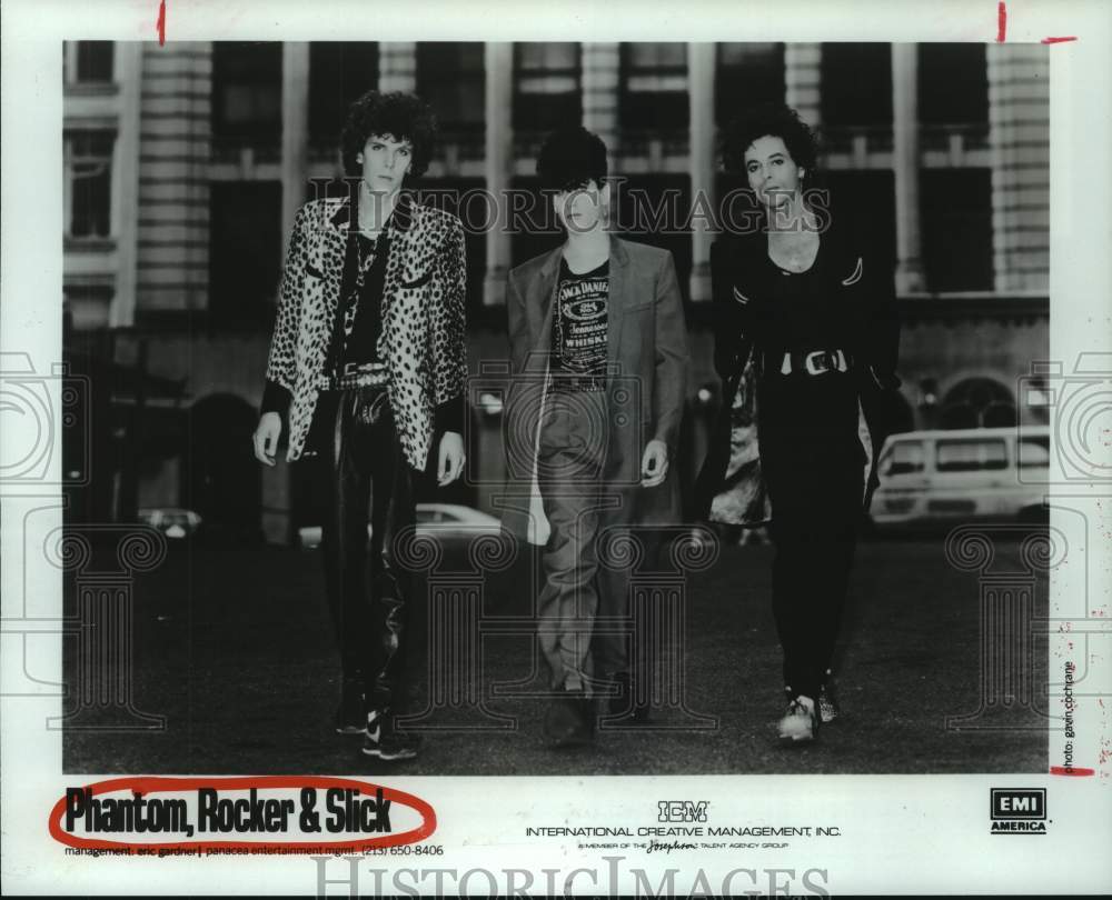 1986 Press Photo Phantom, Rocker & Slick music trio - hcp07709- Historic Images