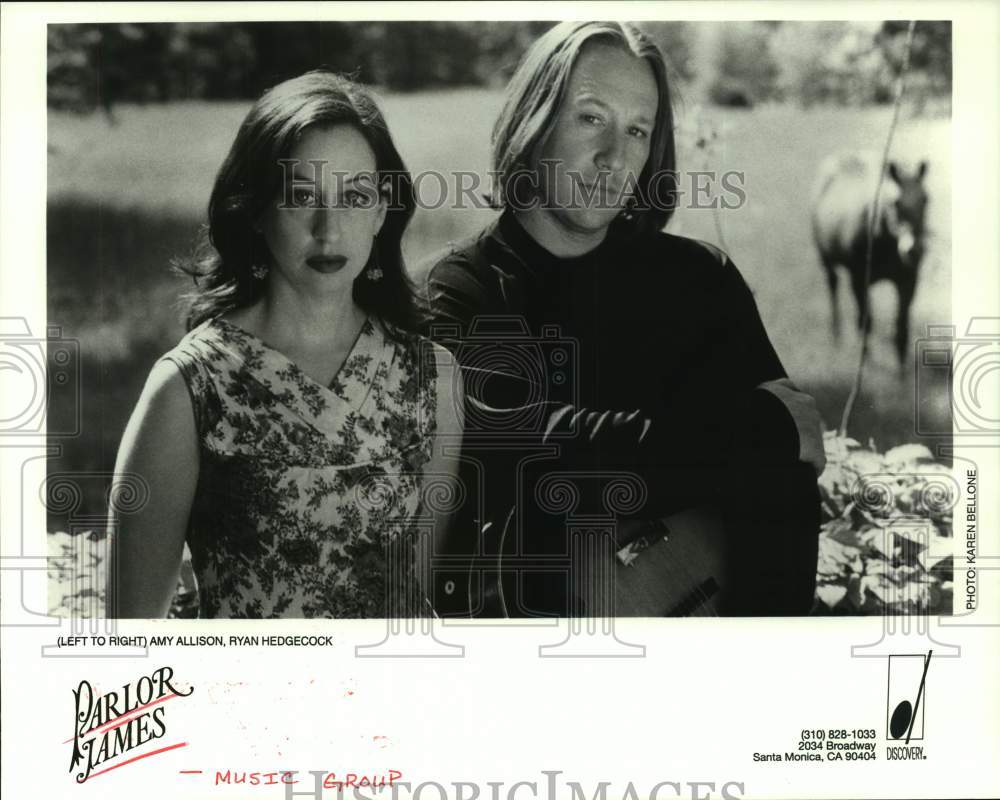 1996 Press Photo Music duo Parlor James: Amy Allison, Ryan Hedgecock - hcp07826- Historic Images