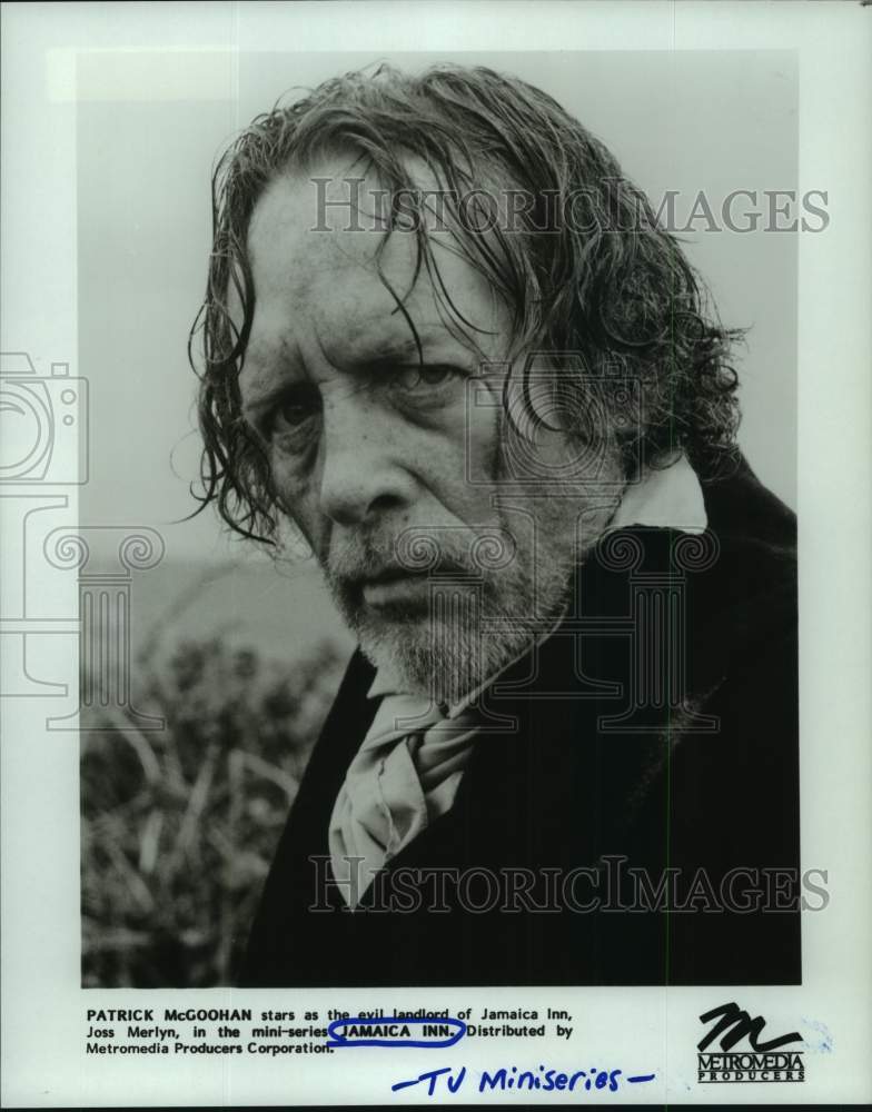 1985 Press Photo Patrick McGoohan stars in TV miniseries Jamaica Inn.- Historic Images