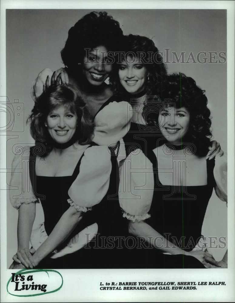 1988 Press Photo Cast of &quot;It&#39;s a Living&quot; TV sitcom - hcp07881- Historic Images