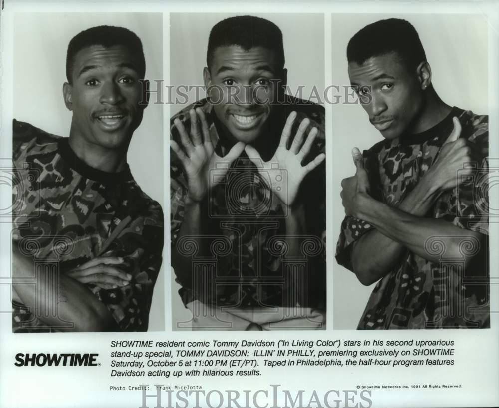 1991 Press Photo Comedian Tommy Davidson for &quot;Illin&#39; in Philly&quot; Showtime Special- Historic Images