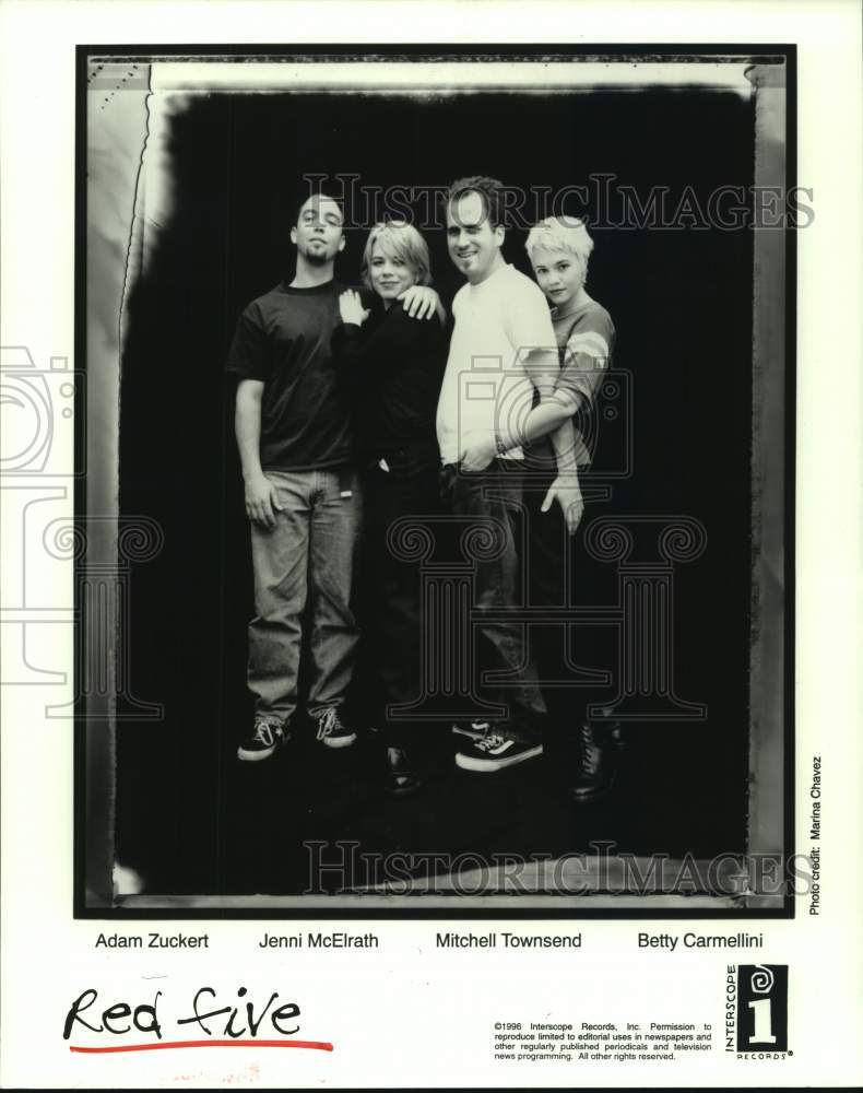 1996 Press Photo Members of the music group Red Five - hcp08161- Historic Images