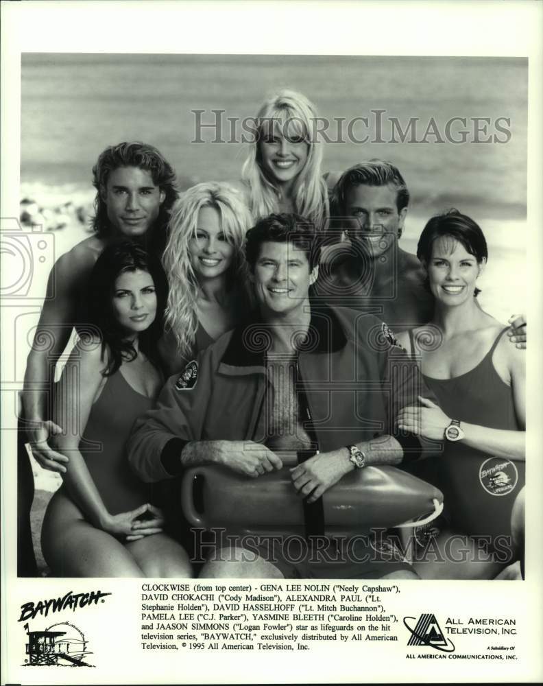 1995 Press Photo Cast of the television series &quot;Baywatch&quot; - hcp08222- Historic Images