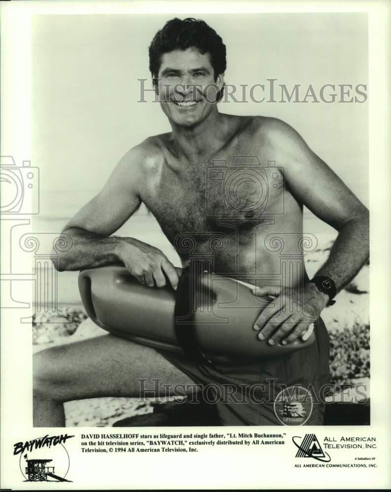 1994 Press Photo David Hasselhoff stars as a lifeguard in &quot;Baywatch&quot; series- Historic Images