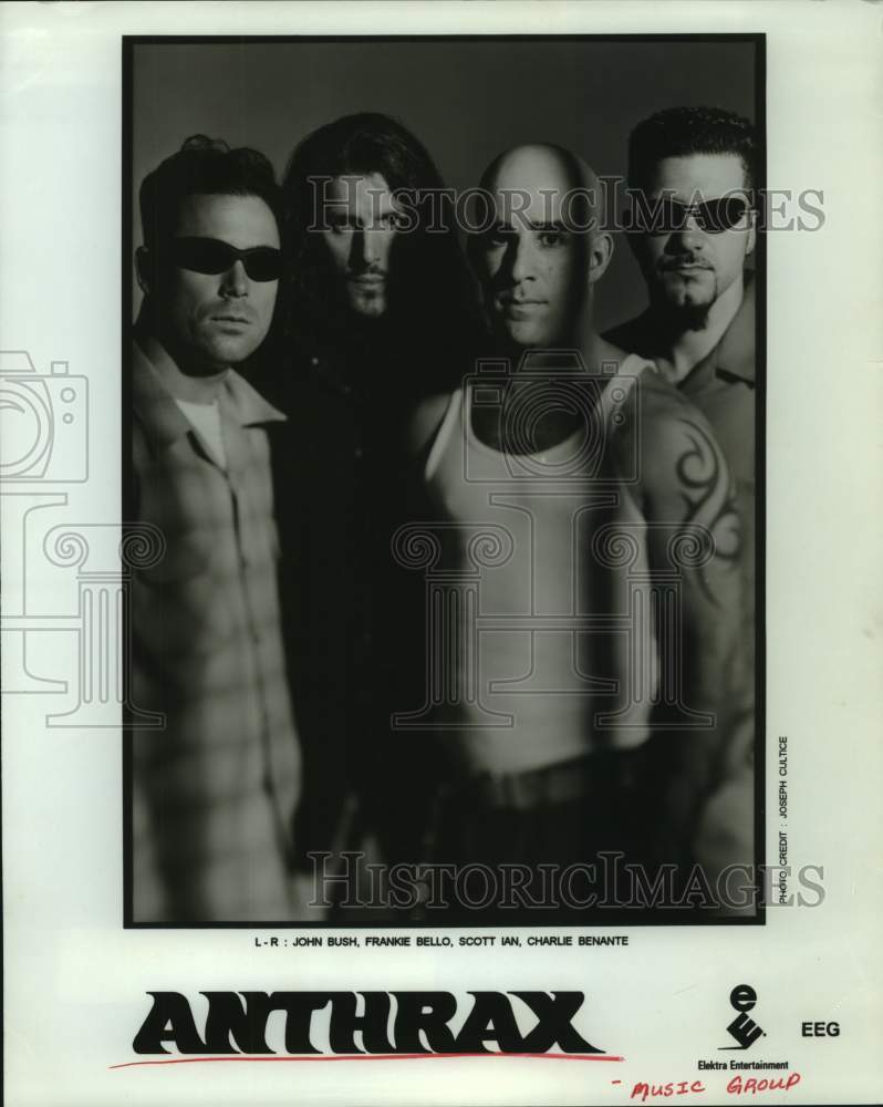 1995 Press Photo Anthrax: John Bush, Frankie Bello, Scott Ian, Charlie Benante- Historic Images