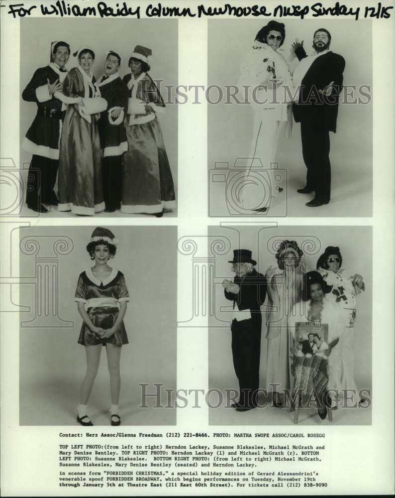 1991 Press Photo Scenes from &quot;Forbidden Christmas&quot; at Theatre East - hcp08281- Historic Images