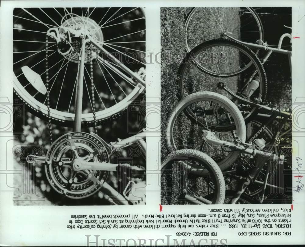 1988 Press Photo Bicycles - Houston&#39;s Sunshine Trail Bike Rally at Memorial Park- Historic Images