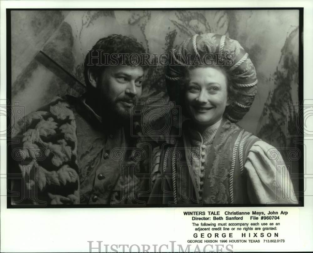 1996 Press Photo Christianne Mays, John Alps in &quot;The Winter&#39;s Tale&quot; Houston- Historic Images