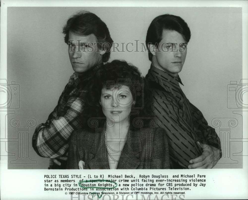 1987 Press Photo &quot;Houston Knights&quot; CBS police drama cast - hcp08472- Historic Images