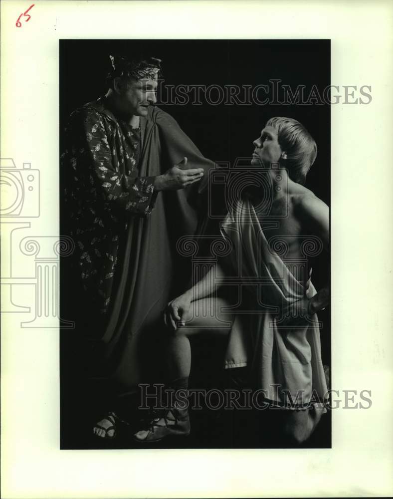 1987 Press Photo Jeff Bennett and Jim Bernhard at Houston Shakespeare Festival- Historic Images