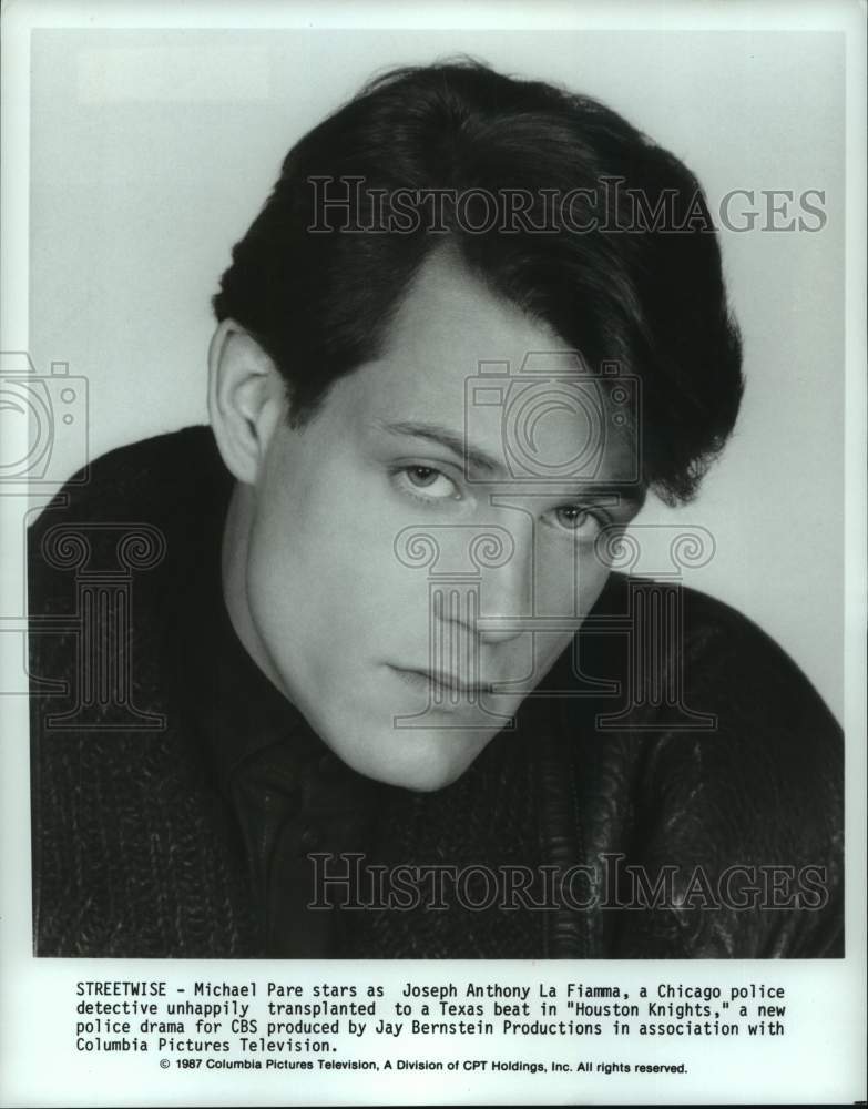 1987 Press Photo Michael Pare stars in the television series &quot;Houston Knights&quot;- Historic Images