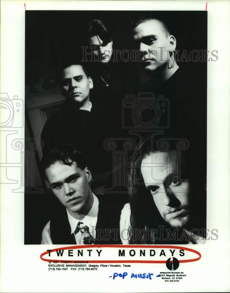 1991 Press Photo Pop music group Twenty Mondays. - hcp08587- Historic Images