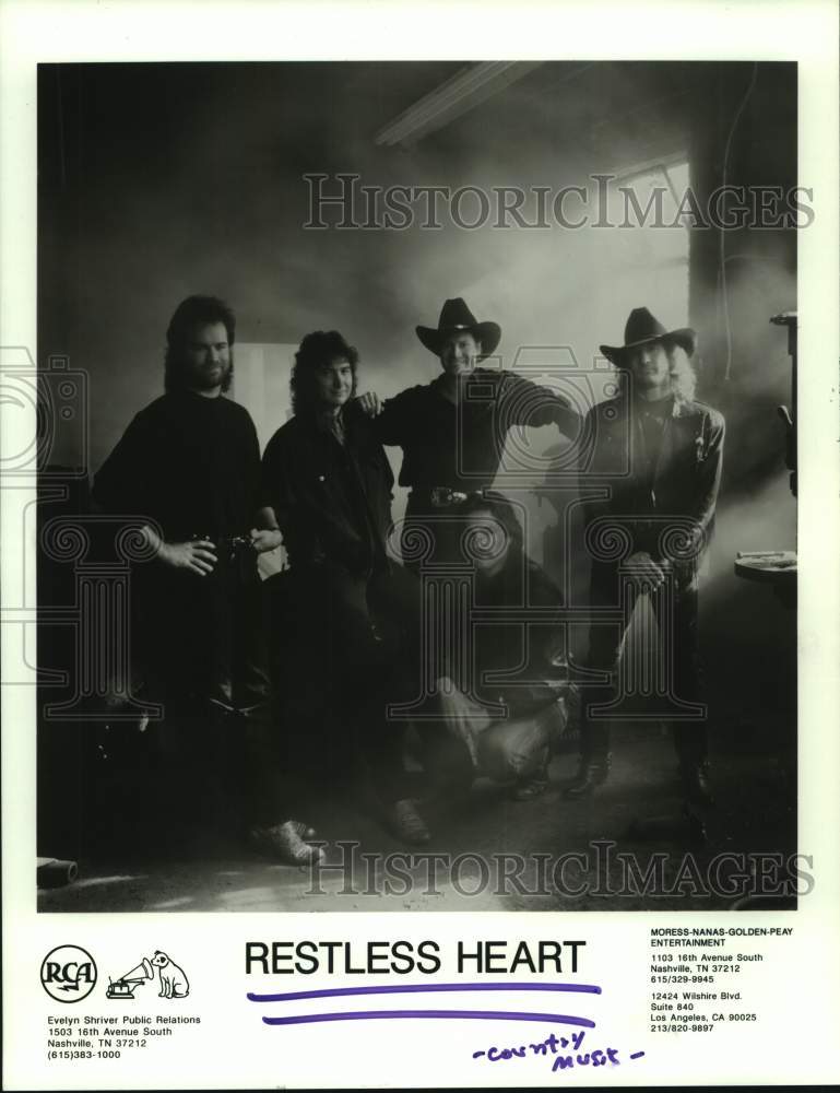 1990 Press Photo Members of the country music group Restless Heart - hcp08650- Historic Images