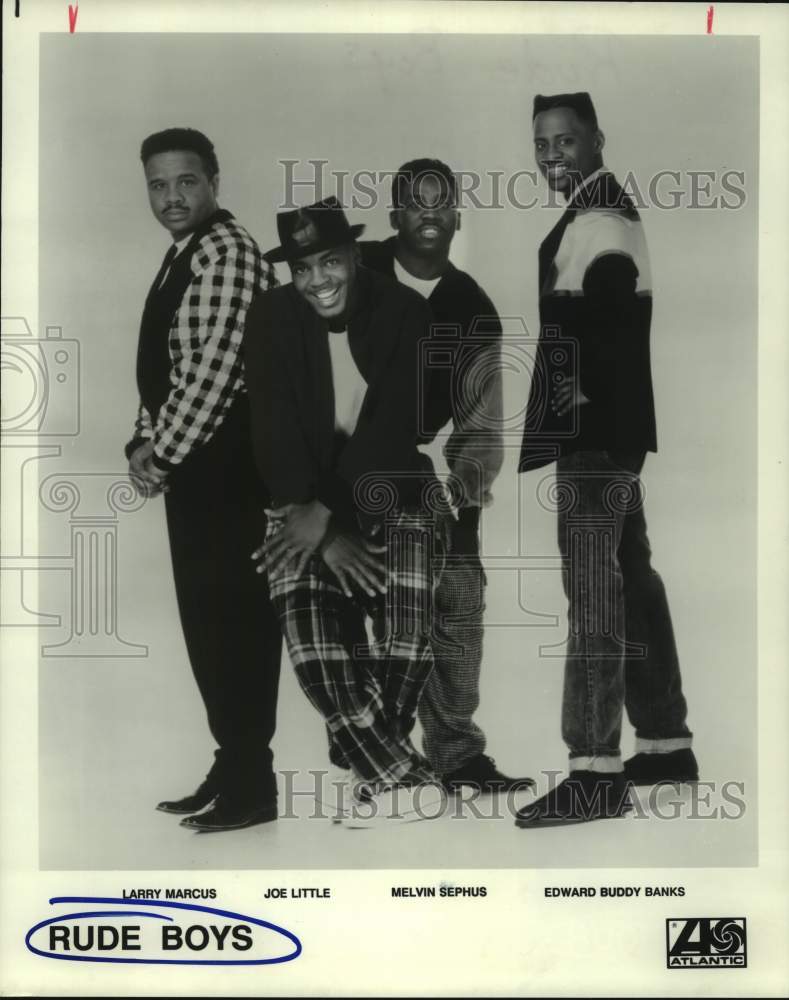 1990 Press Photo Music group Rude Boys. - hcp08680- Historic Images