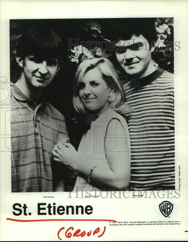 1991 Press Photo Bob Stanley, Sarah Cracknell, Pete Wiggs of St. Etienne- Historic Images