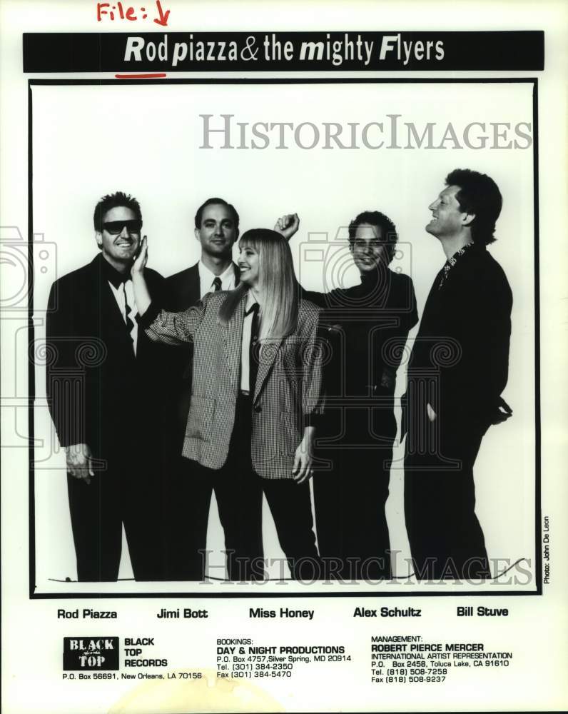 1992 Press Photo Members of the music group Rod Piazza &amp; The Mighty Flyers- Historic Images