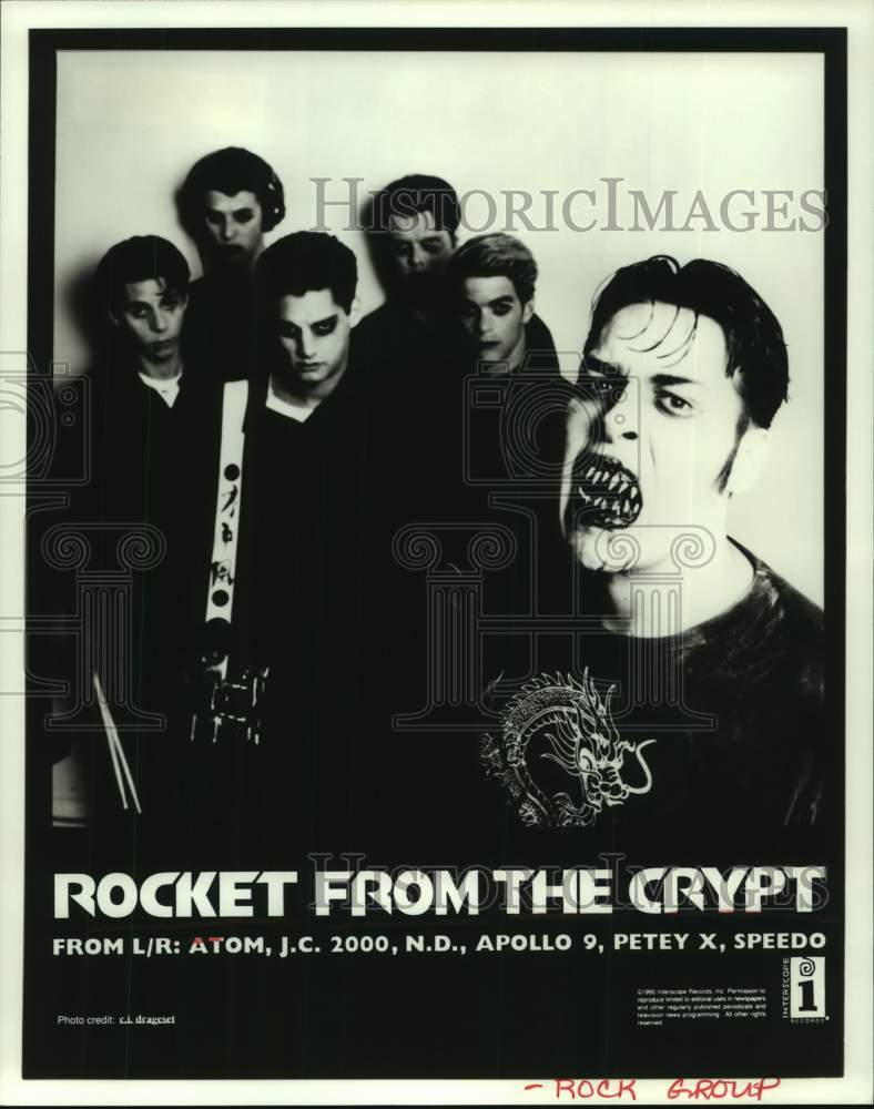 1993 Press Photo Members of the rock music group Rocket from the Crypt- Historic Images