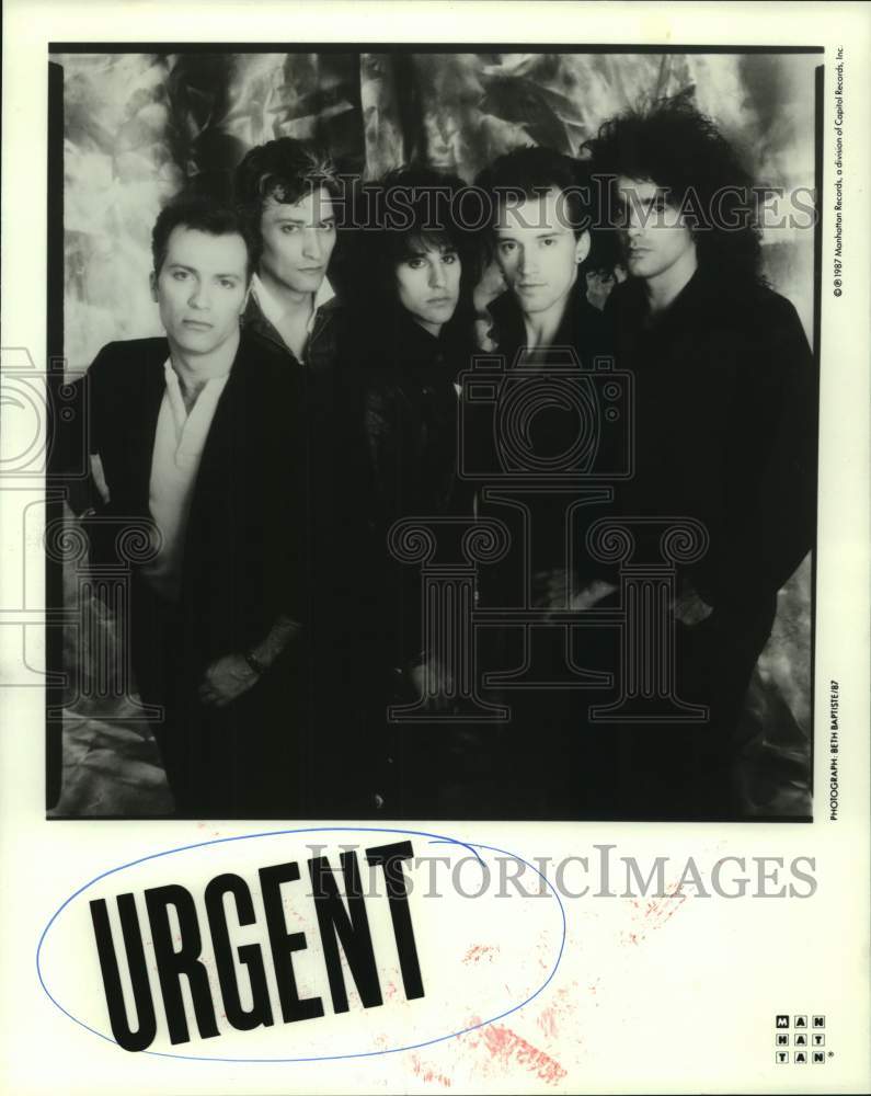 1987 Press Photo Rock music group Urgent. - hcp08878- Historic Images