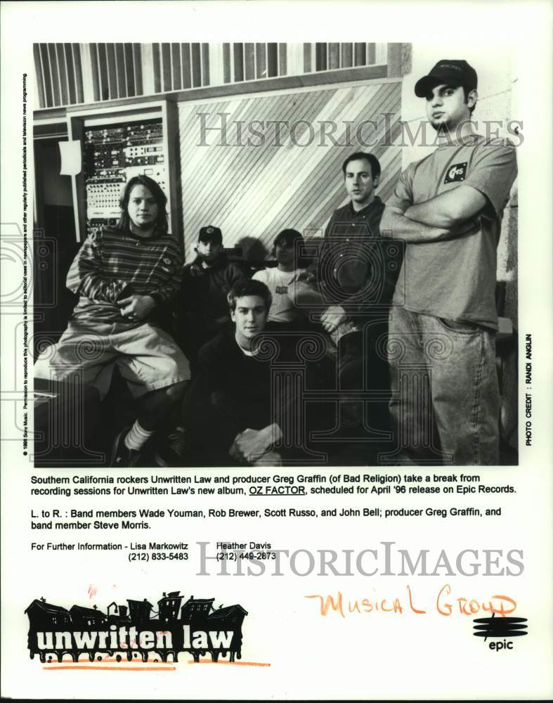 1996 Press Photo Members of the musical group Unwritten Law - hcp08887- Historic Images