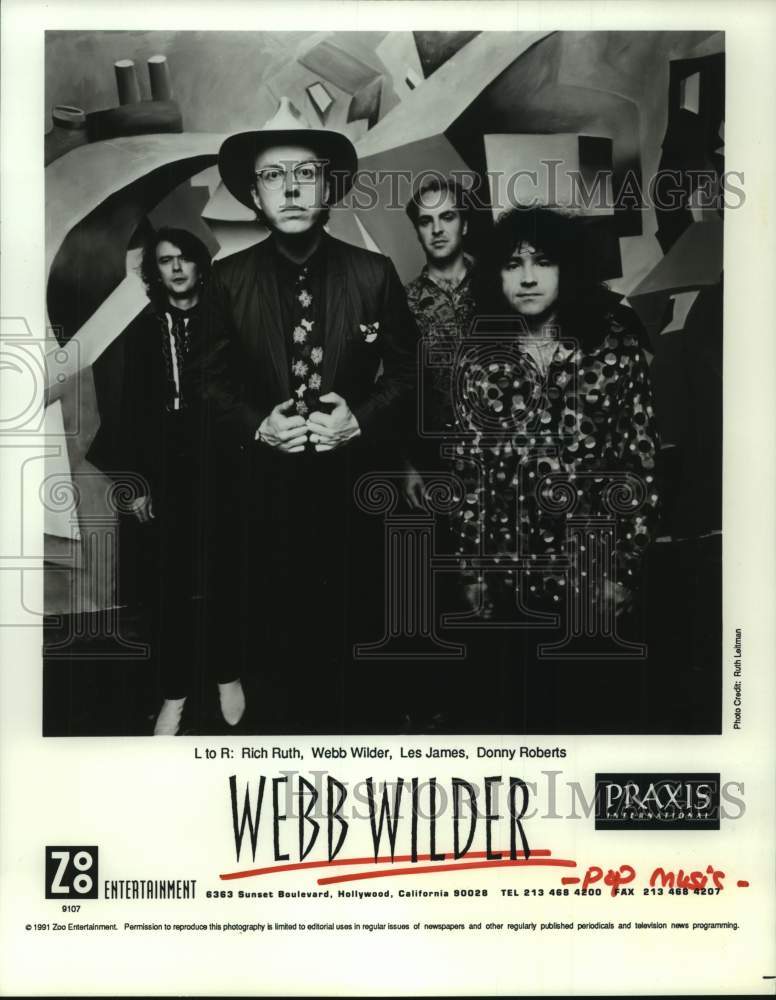 1991 Press Photo Members of the pop music group Webb Wilder - hcp08924- Historic Images