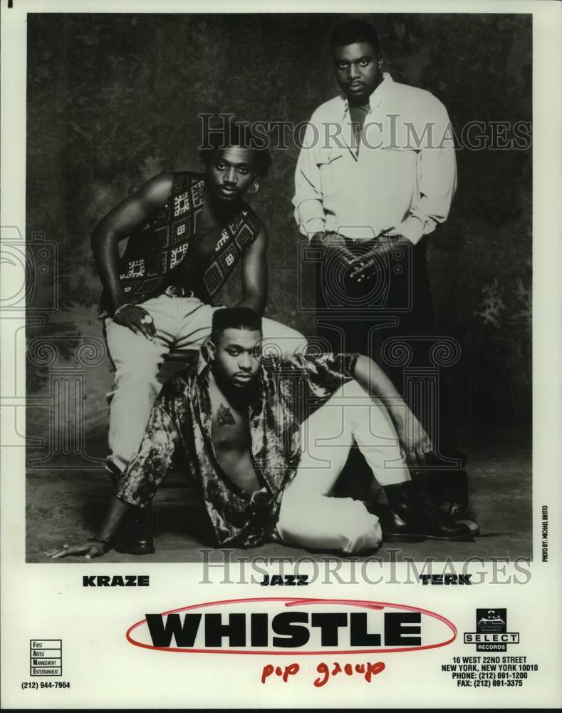 1992 Press Photo Members of the pop music group Whistle - hcp08944- Historic Images