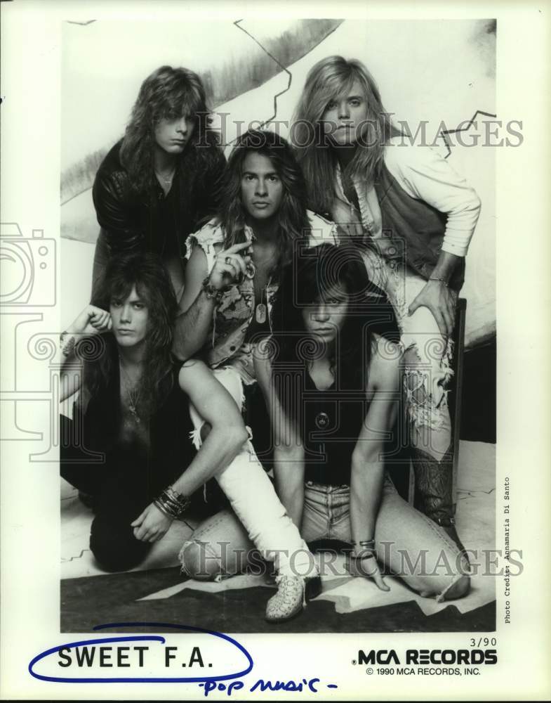 1990 Press Photo Members of the pop music group Sweet F.A. - hcp08996- Historic Images