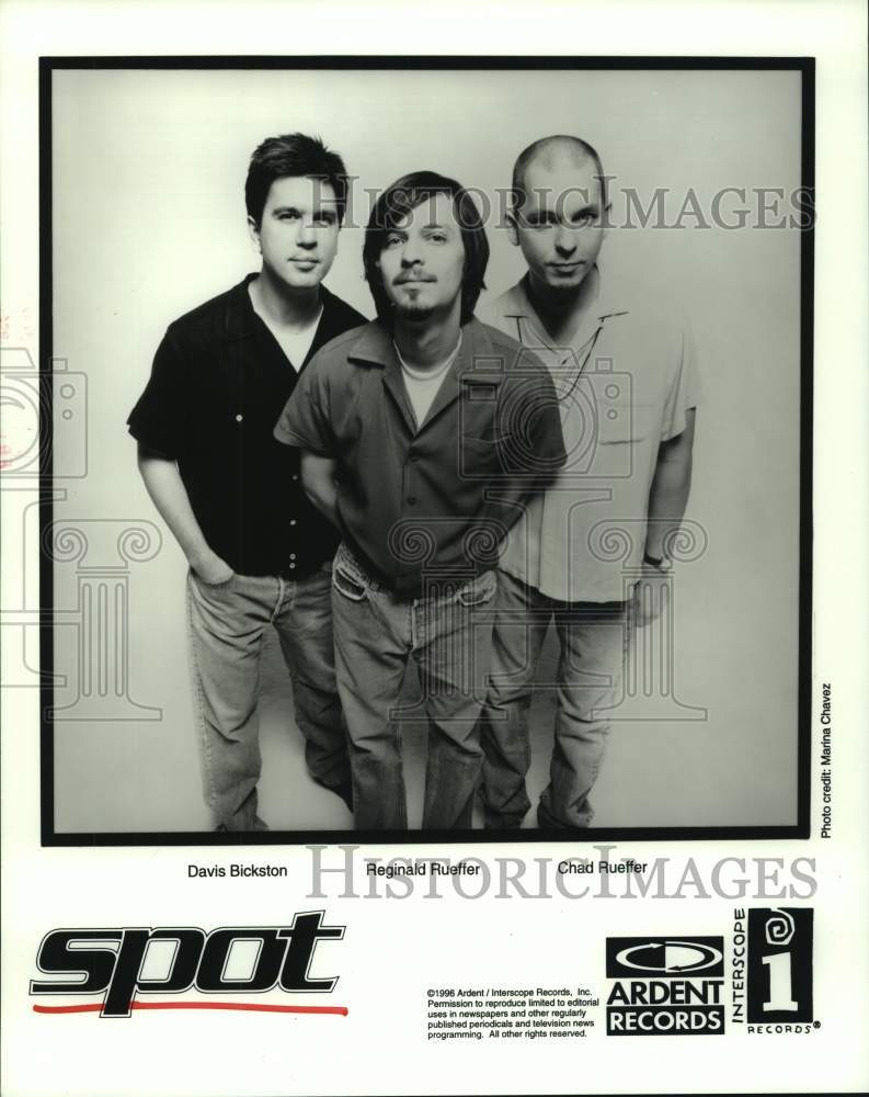 1996 Press Photo Spot Music Group, Davis Bickston, Reginald and Chad Rueffer- Historic Images