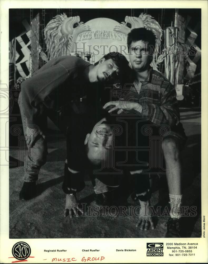 1995 Press Photo Spot Music, Reginald Rueffer, Chad Rueffer and Davis Bickston- Historic Images