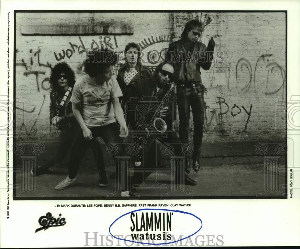 1988 Press Photo Members of rock group &quot;Slammin&#39; Watusis&quot;. - hcp09312- Historic Images