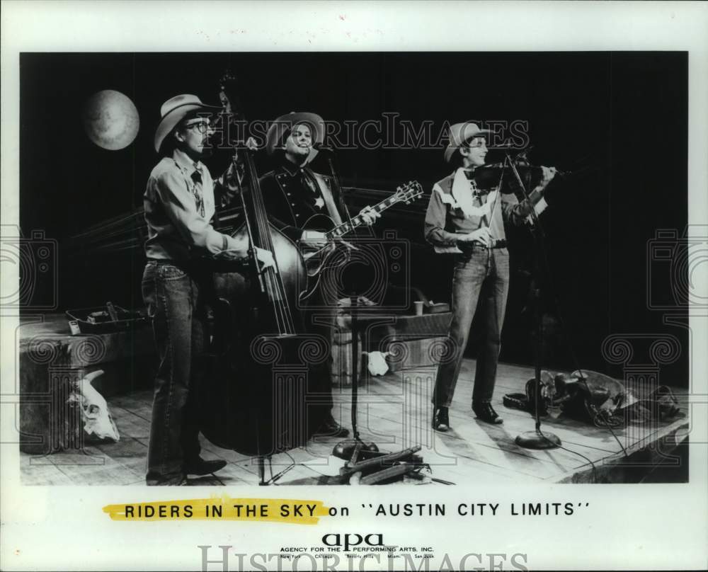 1982 Press Photo Pop music group &quot;Riders In The Sky&quot; on &quot;Austin City Limits&quot;.- Historic Images