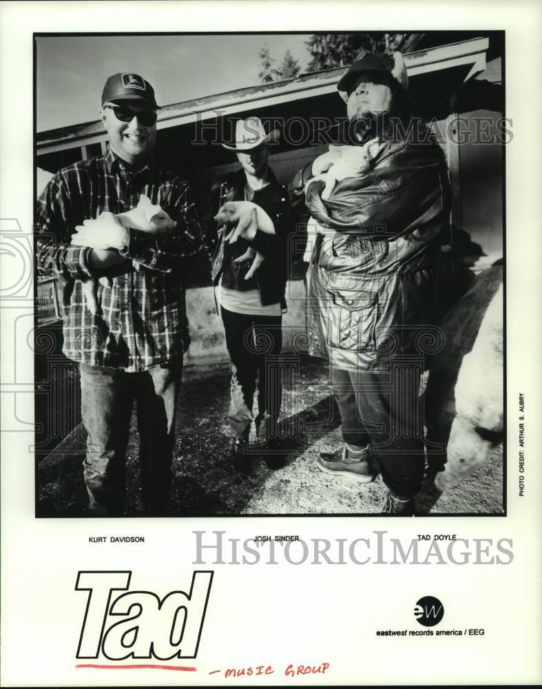 1995 Press Photo Kurt Davidson, Josh Sinder, Tad Doyle: Tad, music group- Historic Images