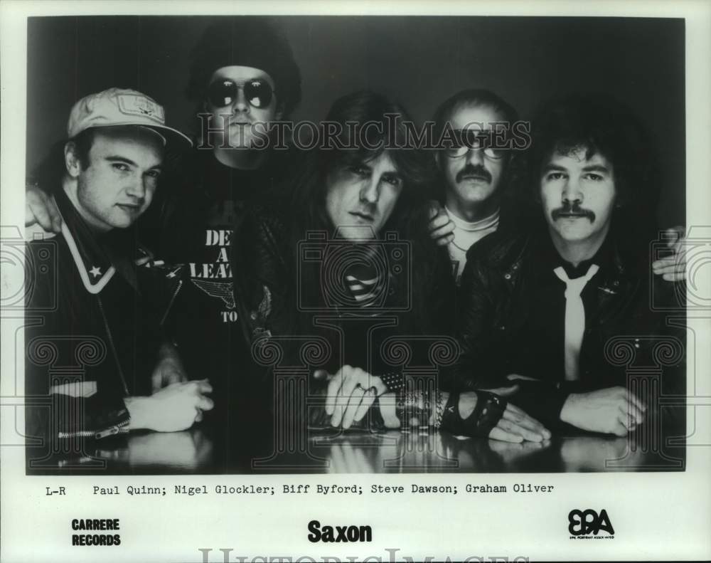 1983 Press Photo Promotional photo of rock group &quot;Saxon&quot; - hcp09477- Historic Images